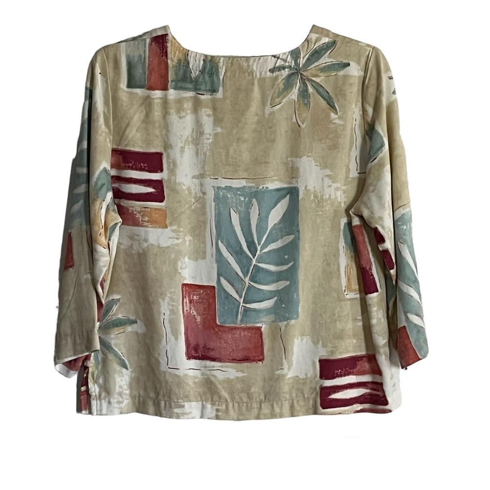Hot Cotton Relaxed Desert Oasis Palm Tree Yacht-Wear Travel 100% Tencel Boho Top
